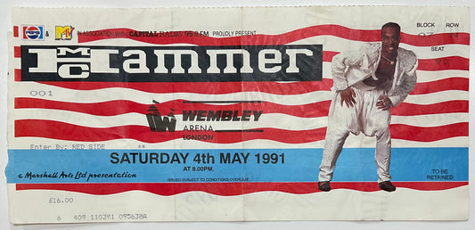 MC Hammer Original Used Concert Ticket Wembley Arena London 4th May 1991