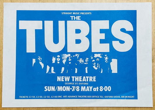 Tubes Original Concert Handbill Flyer New Theatre Oxford 7th/8th May 1978