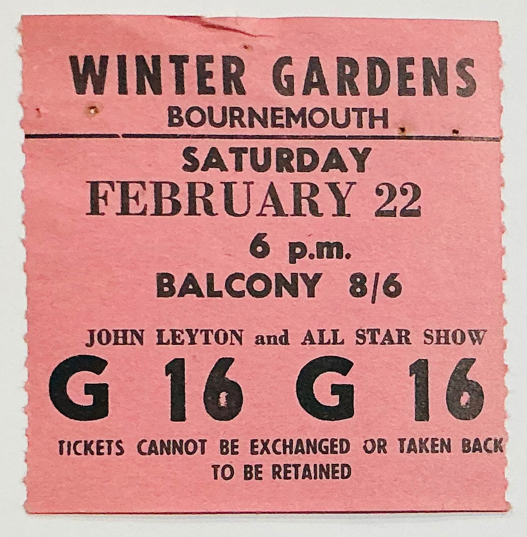 Rolling Stones Original Used Ticket Winter Gardens Bournemouth 22nd Feb 1964