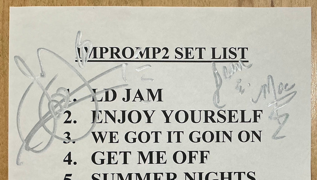 Impromp2 Original Signed Autographed Setlist 1990s