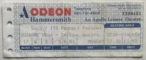 Suzanne Vega Original Used Concert Ticket Hammersmith Odeon London 5th Apr 1993