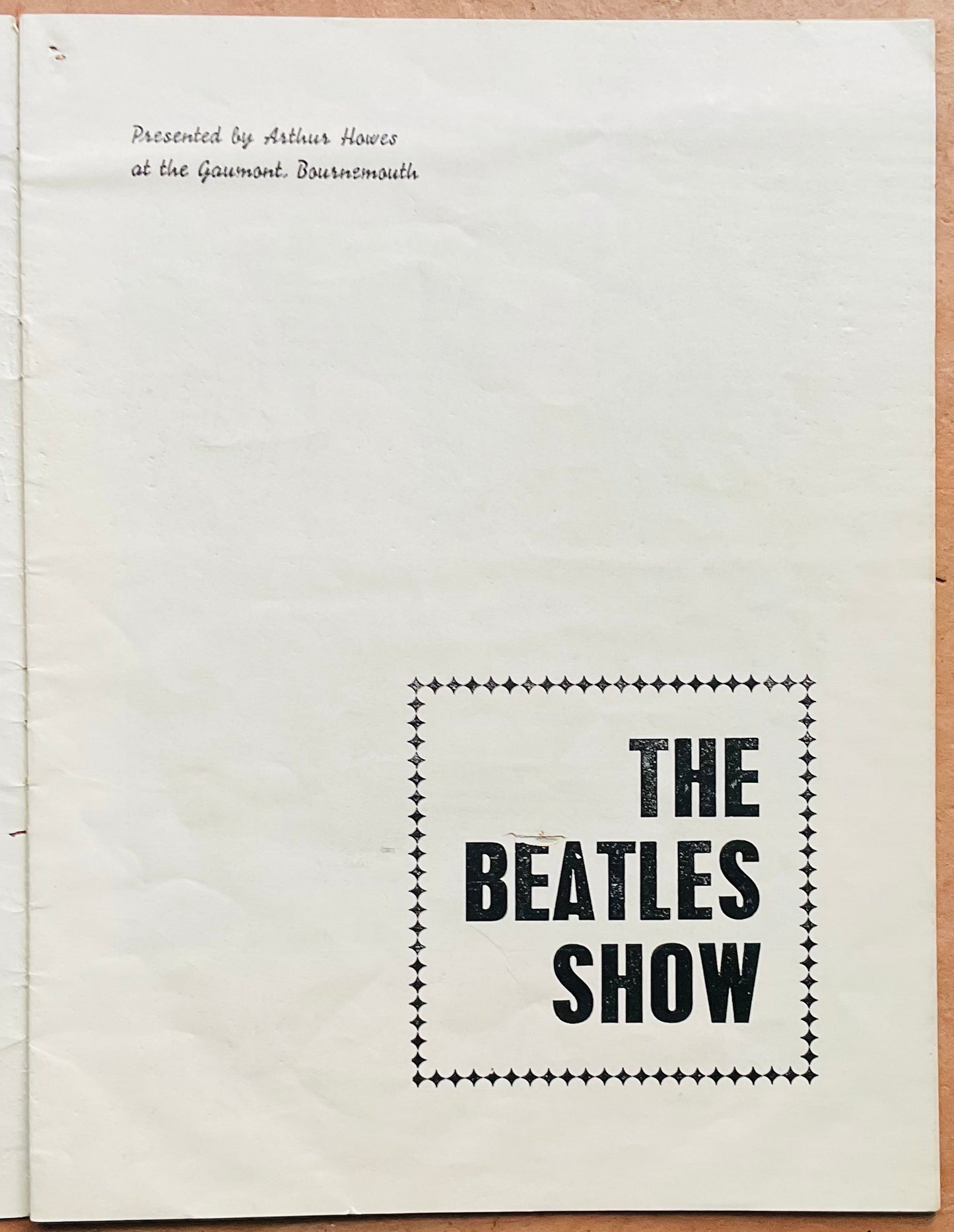 Beatles Original Concert Programme Grey Cover Gaumont Theatre Bournemouth Aug 1963