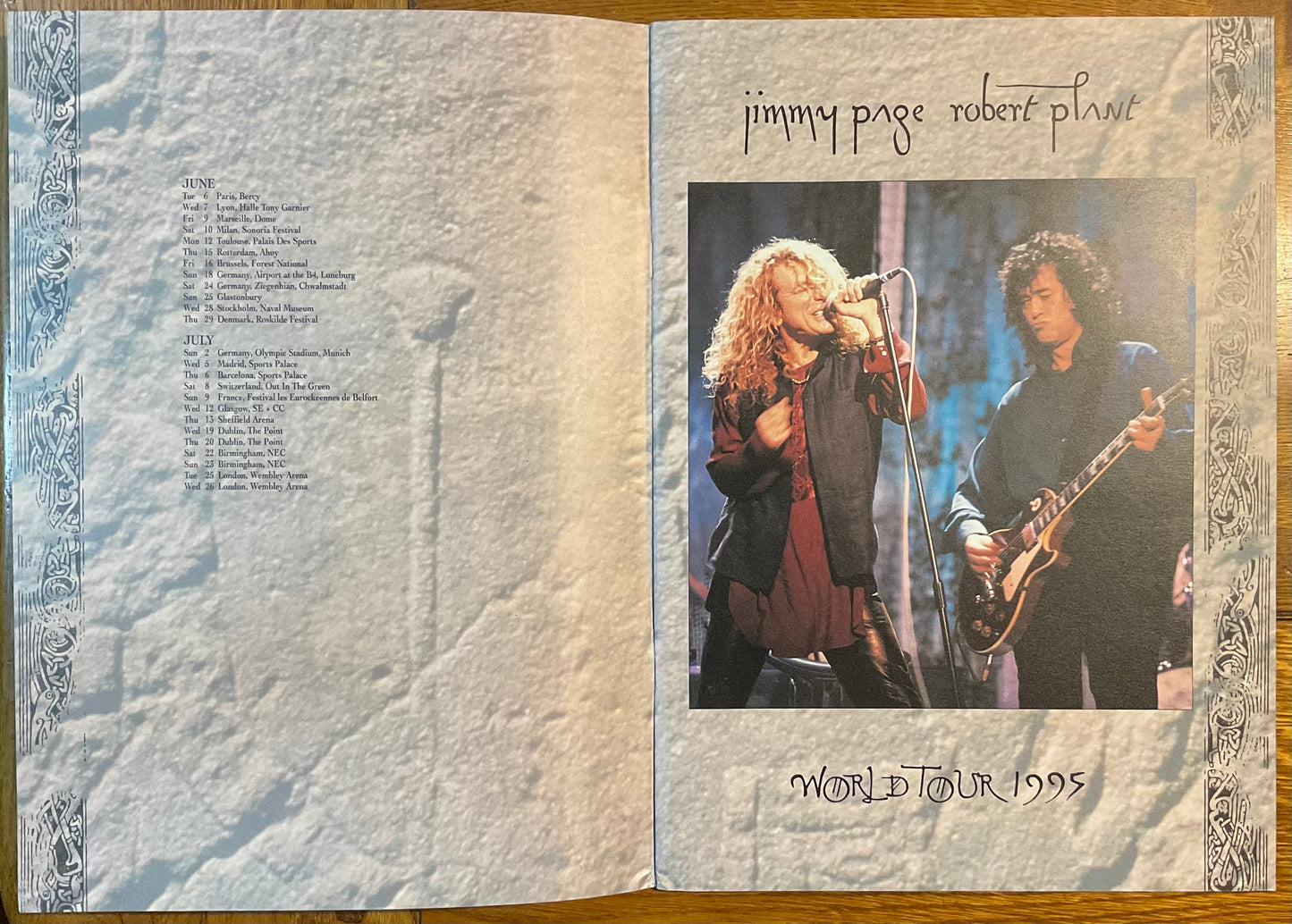 Led Zeppelin Jimmy Page Robert Plant Original Concert Programme World Tour 1995
