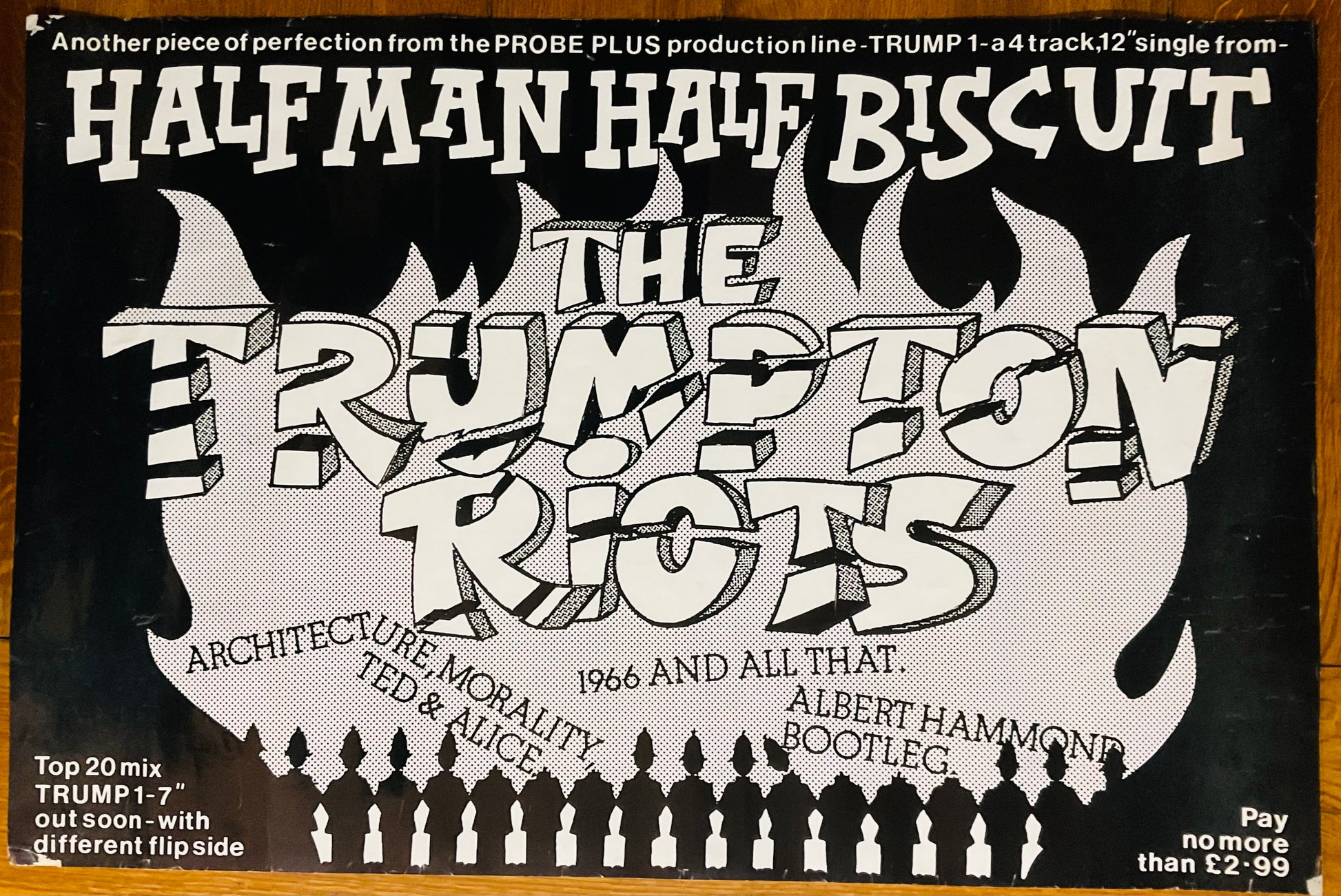 Half Man Half Buscuit The Trupton Riots Original Promo Poster Probe Plus Records 1986