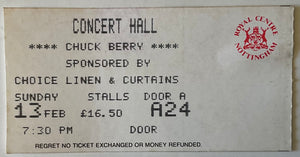 Chuck Berry Original Used Concert Ticket Royal Centre Nottingham 13th Feb 1994