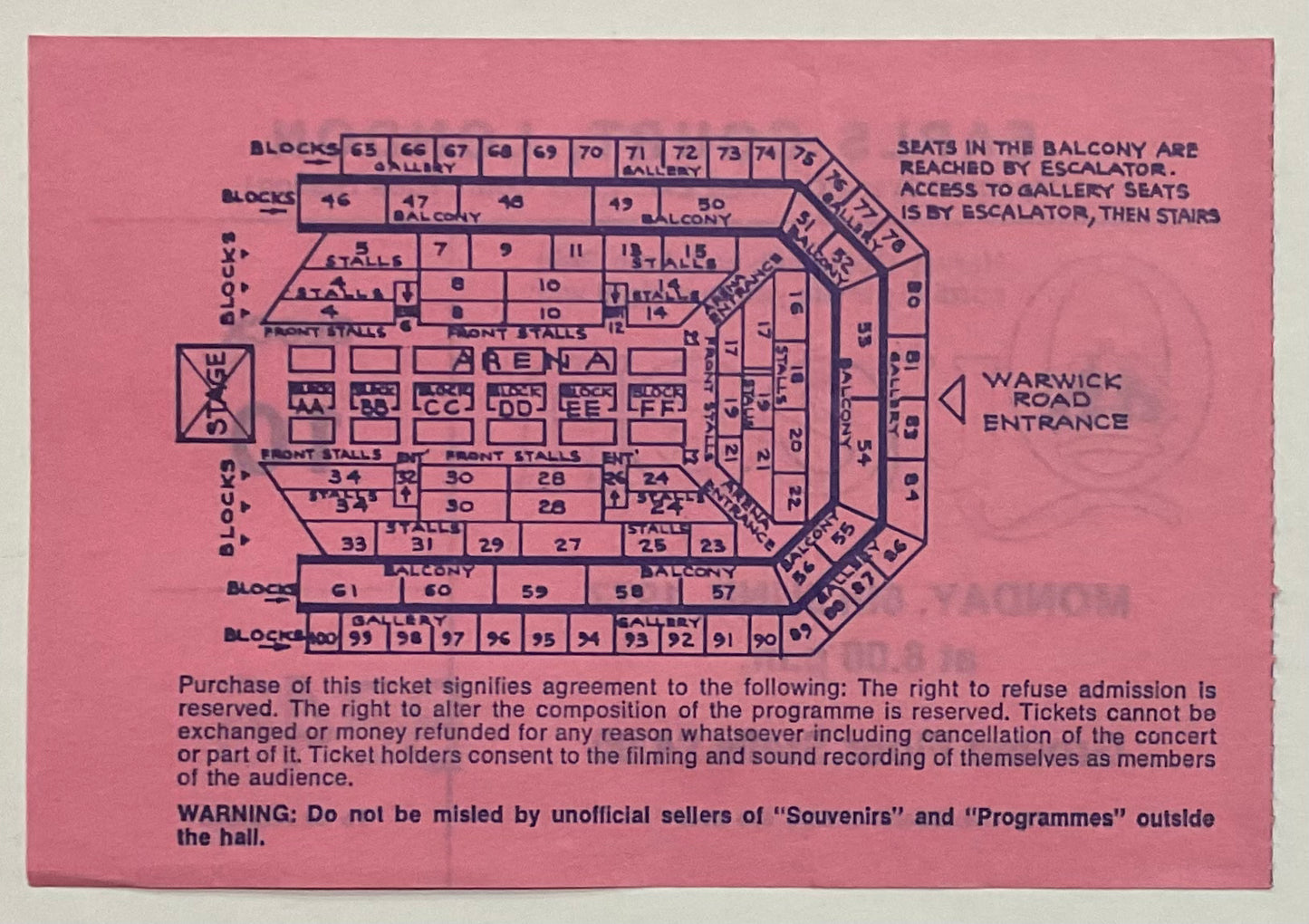 Queen Original Used Concert Ticket Earls Court London 6th June 1977