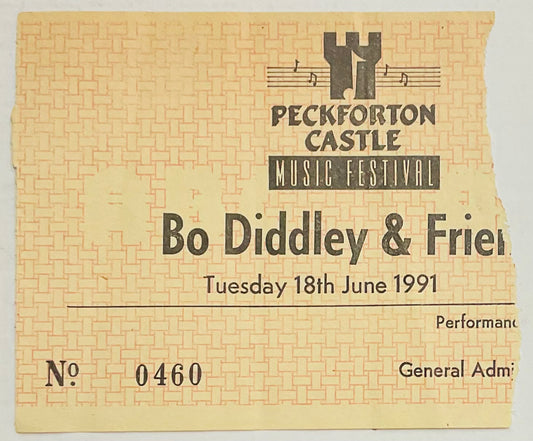 Bo Diddley Original Used Concert Ticket Peckforton Castle 18th Jun 1991