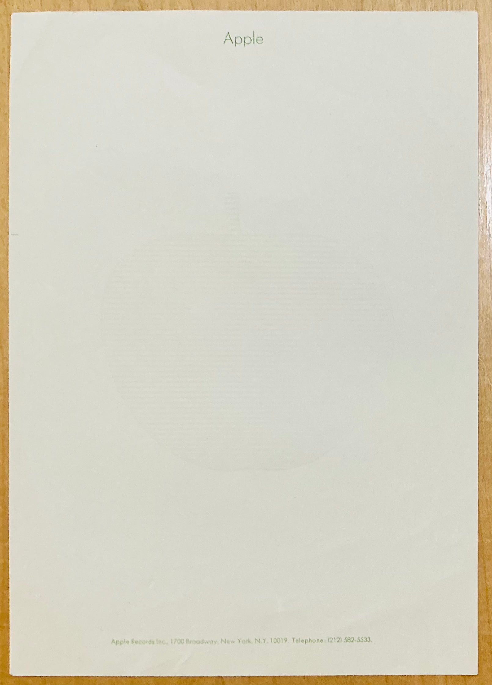 Beatles Original Apple Records New York USA Notepaper