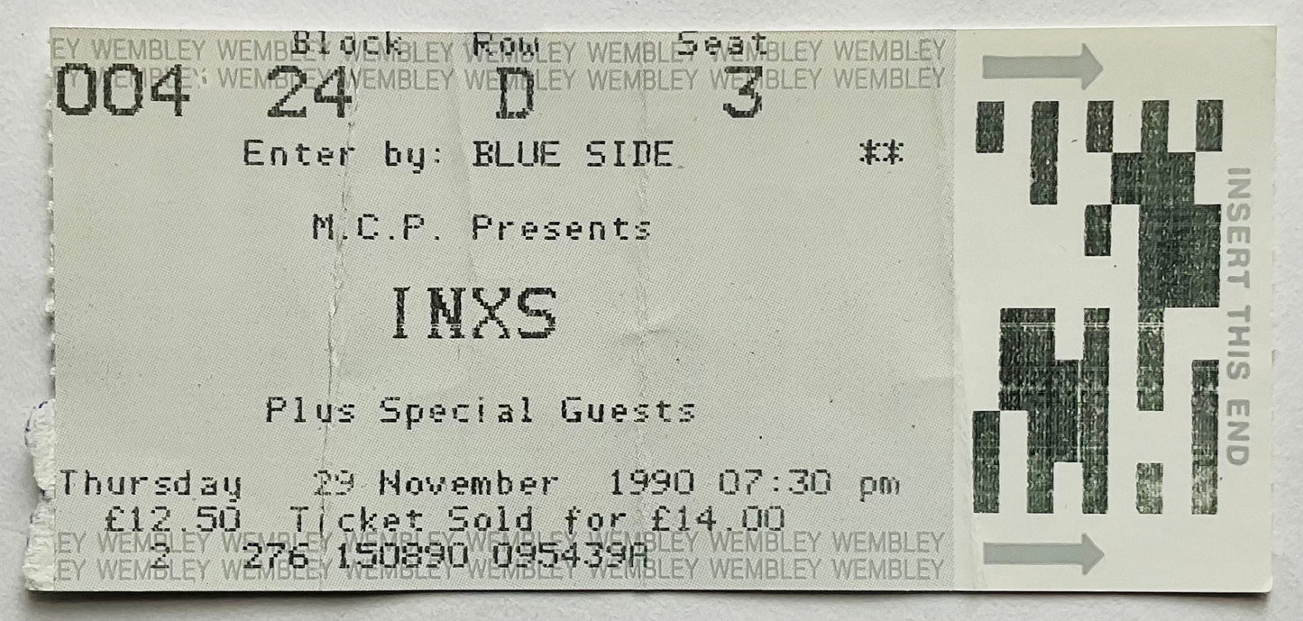 INXS Original Used Concert Ticket Wembley Arena London 29th Nov 1990