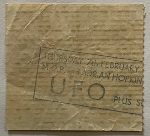 UFO U.F.O. Original Used Concert Ticket Hammersmith Odeon London 7th Feb 1980