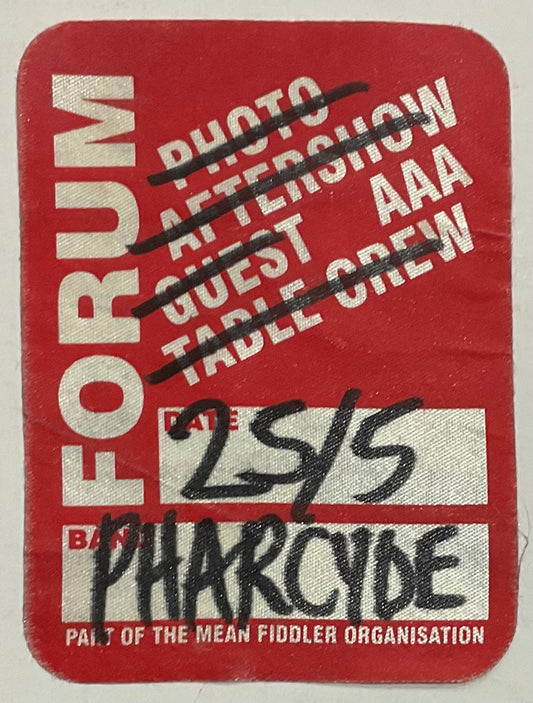 Pharcyde Original Used Concert Backstage Pass Ticket Forum London 25th May 2000