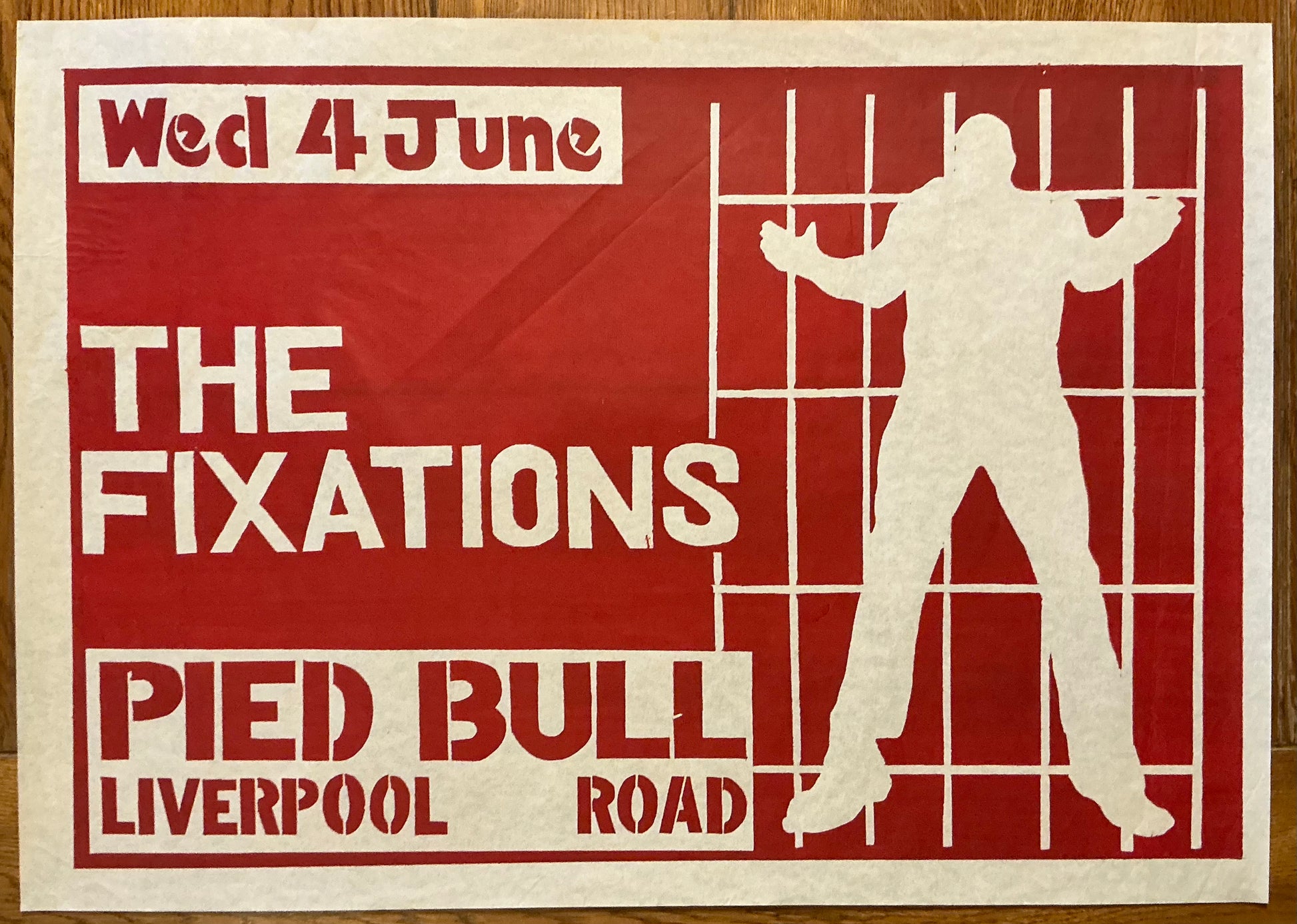Fixations Original Promo Concert Tour Poster Pied Bull Islington London 4th Jun 1980