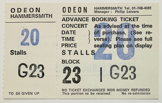 Teddy Pendergrass Original Unused Concert Ticket Hammersmith Odeon London 4th Feb 1982