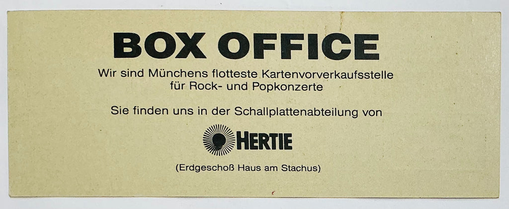 Tina Turner Bryan Adams Original Unused Concert Ticket Olympiahalle Munich 6th Apr 1984