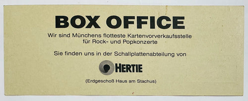 Tina Turner Bryan Adams Original Unused Concert Ticket Olympiahalle Munich 6th Apr 1984