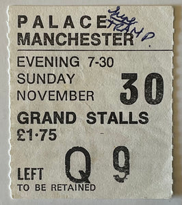 Supertramp Original Used Concert Ticket Palace Theatre Manchester 30th Nov 1975