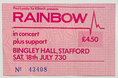 Rainbow Original Used Concert Ticket Bingley Hall Stafford 18th Jul 1981