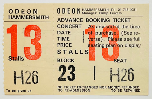 Judas Priest Original Unused Concert Ticket Hammersmith Odeon London 10th Feb 1978