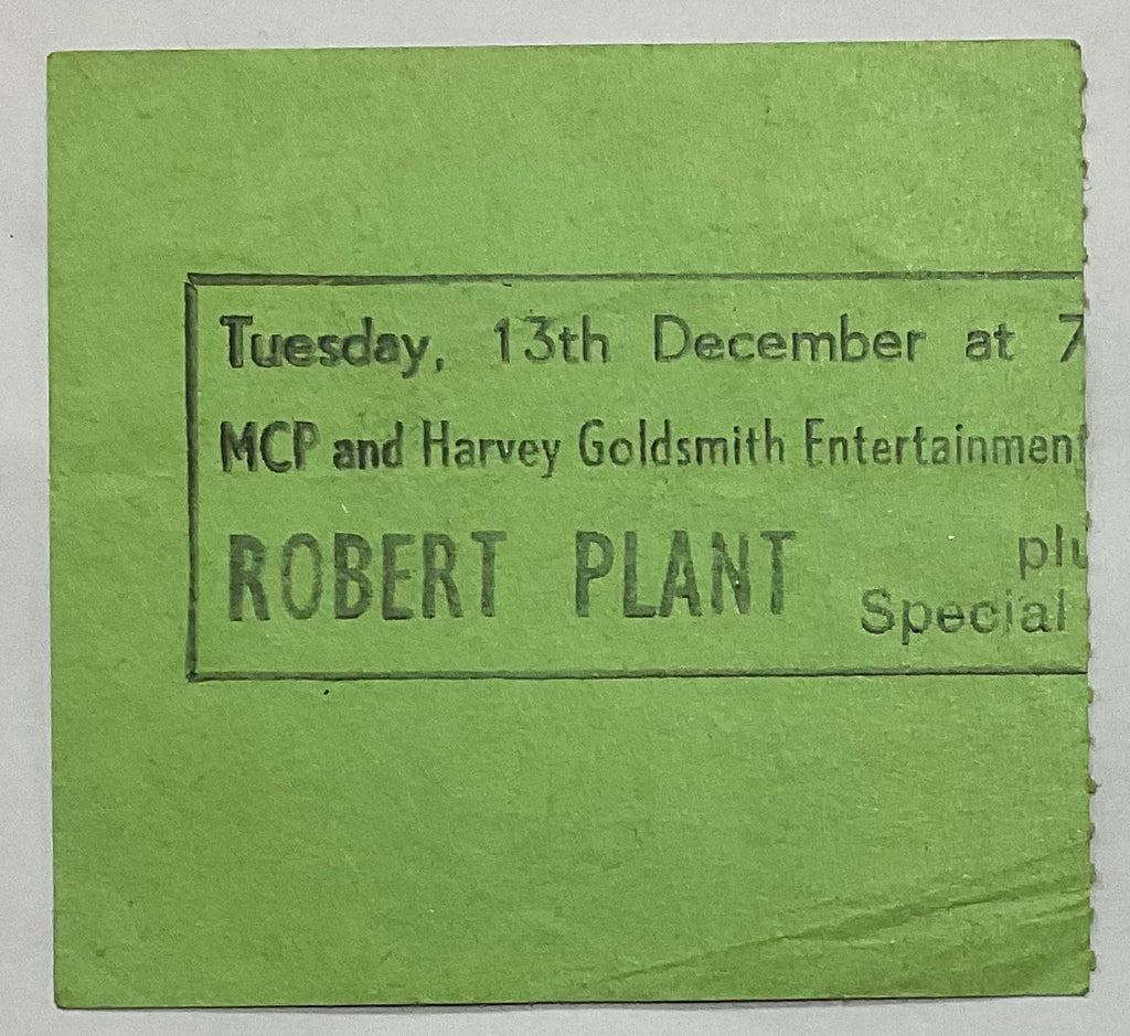 Led Zeppelin Robert Plant Original Used Concert Ticket Hammersmith Odeon London 13th Dec 1983