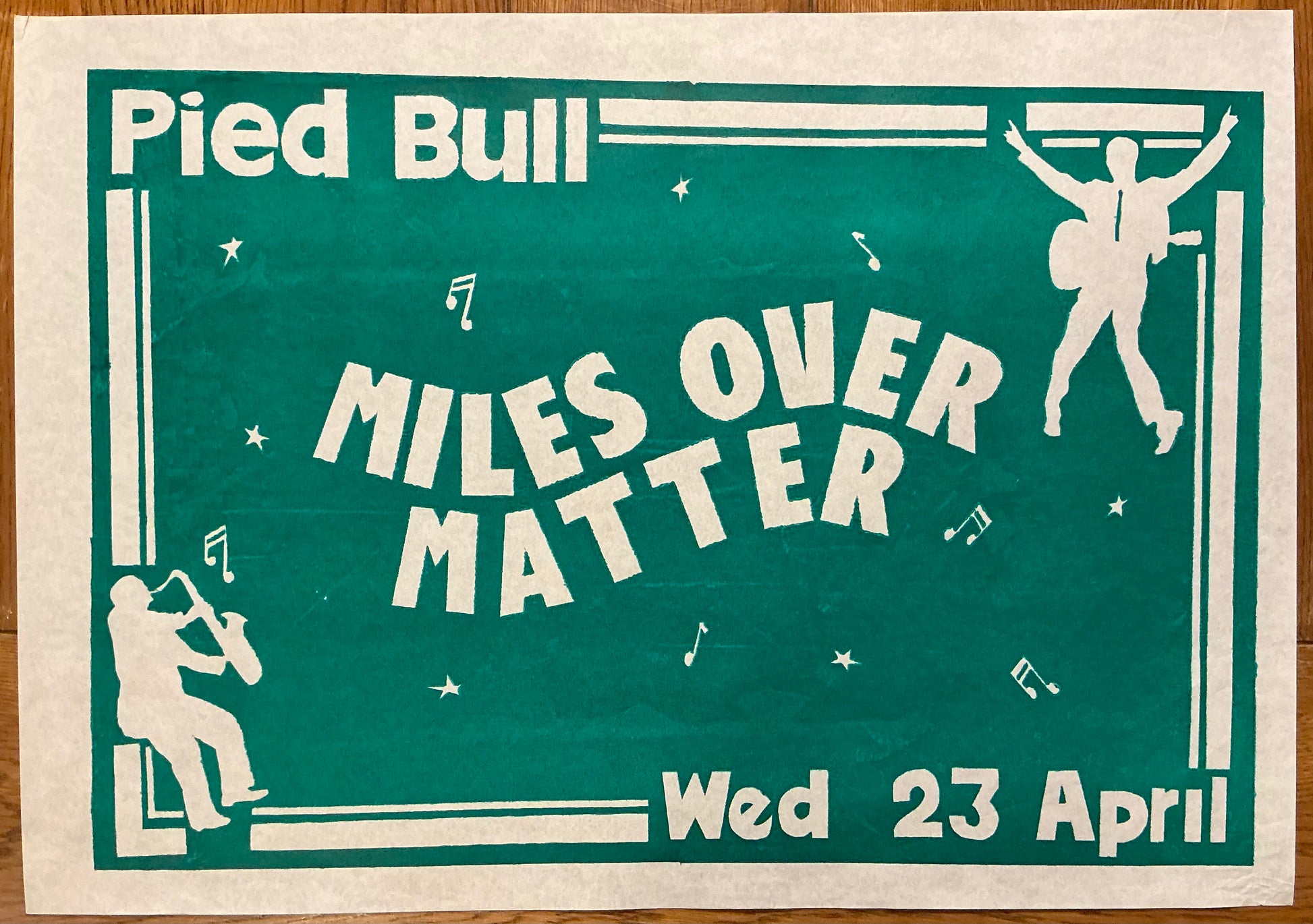 Miles Over Matter Original Promo Concert Tour Poster Pied Bull Islington London 23rd Apr 1980