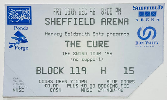 Cure Original Used Concert Ticket Sheffield Arena 13th Dec 1996