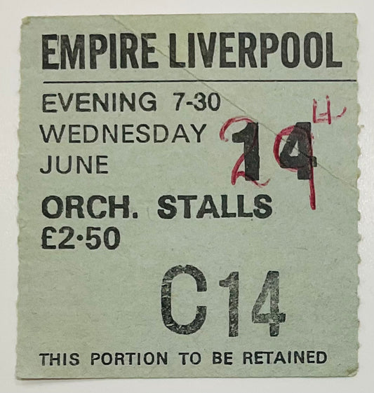 U.F.O. UFO Original Used Concert Ticket Empire Theatre Liverpool 29th Jun 1978