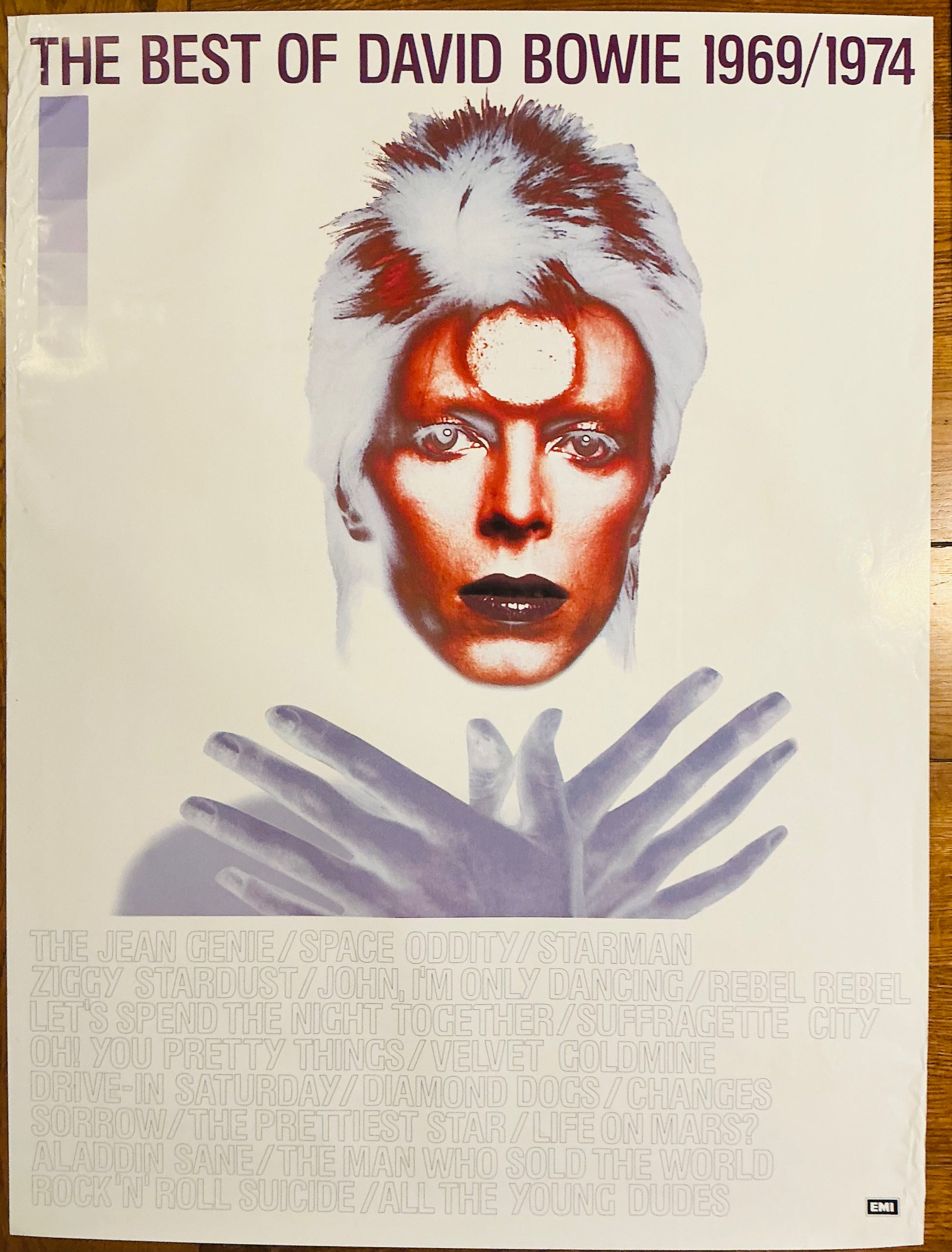 Best of David Bowie 1969/1974 Original Promo Poster EMI Records Oct 1997