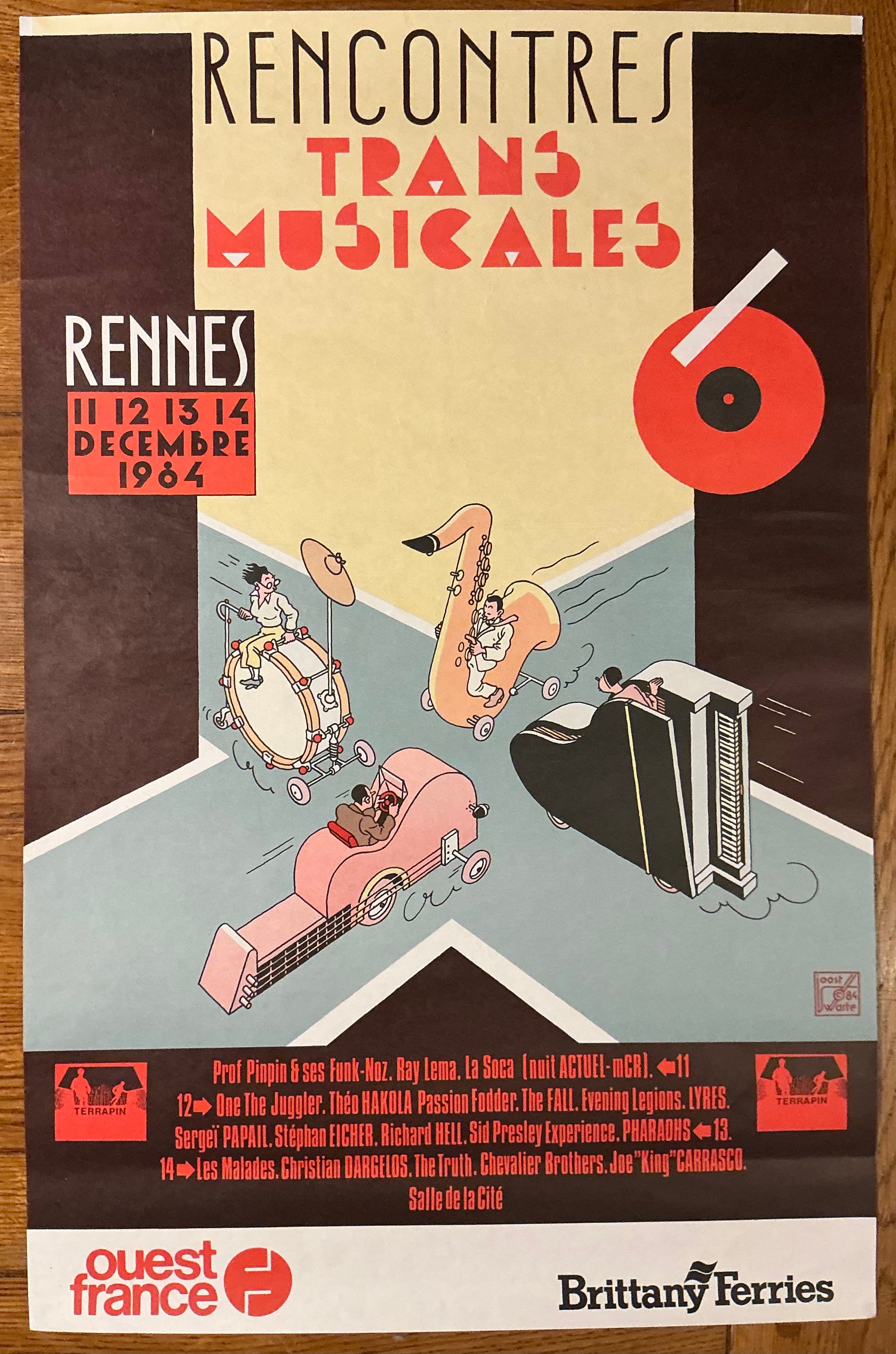 Fall Mark E. Smith Richard Hell & Voidoids Original Promo Concert Tour Poster Trans Musicales Festival Rennes Dec 1984