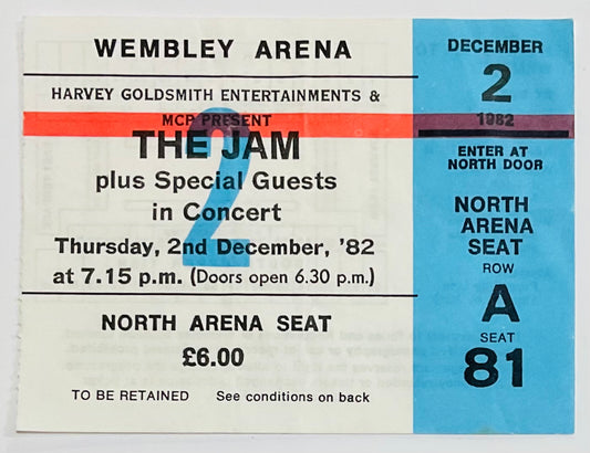 Jam Original Used Concert Ticket Wembley Arena London 2nd Dec 1982