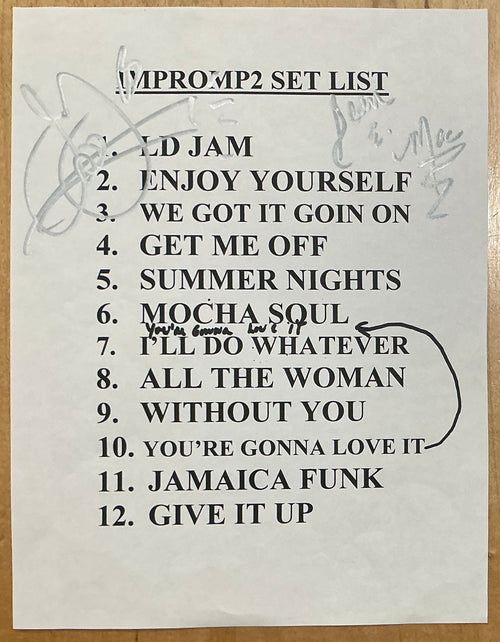 Impromp2 Original Signed Autographed Setlist 1990s