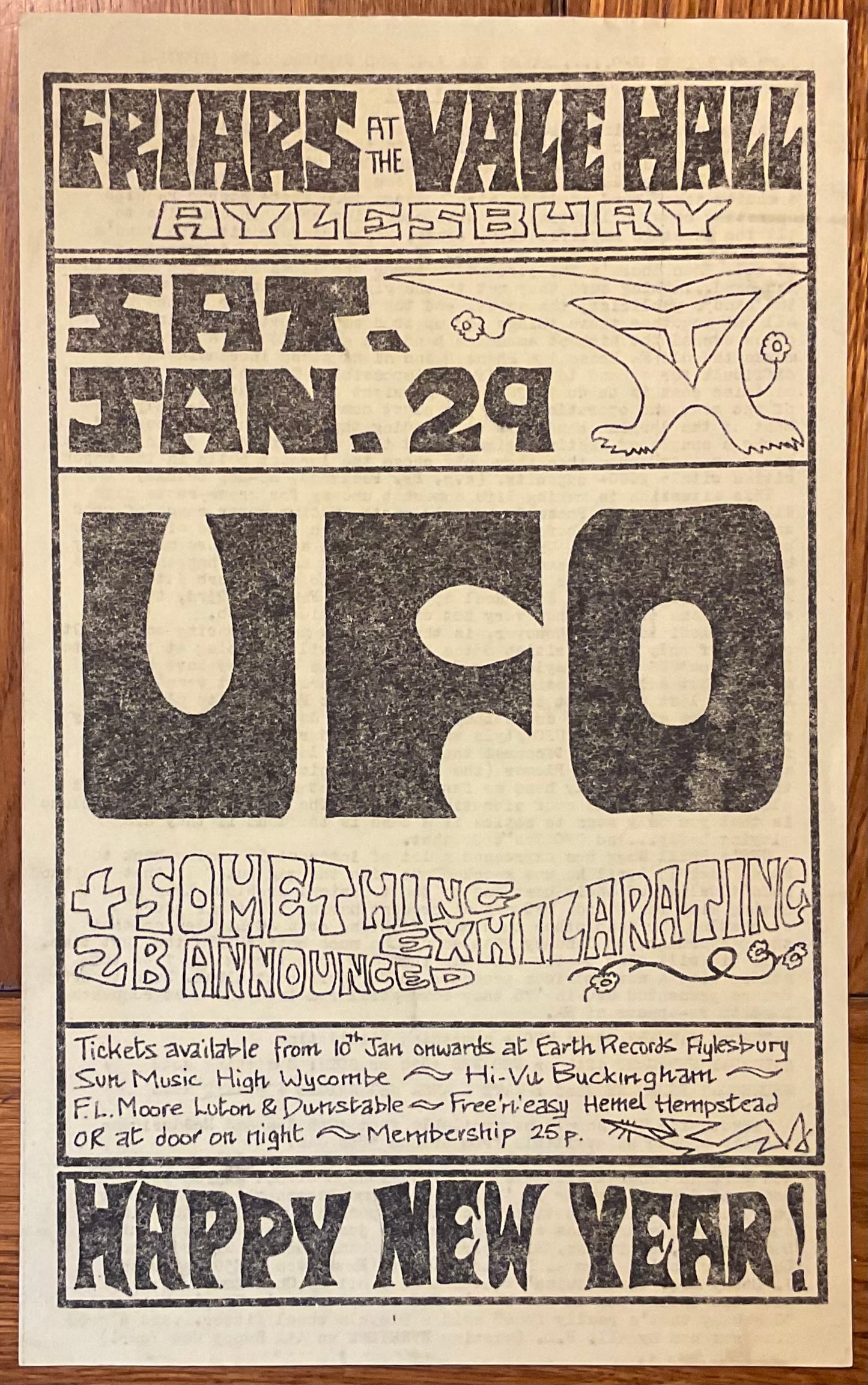 UFO Concert Handbill Flyer Friars Ayelsbury 1977