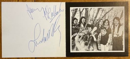 Beatles Wings Linda McCartney Original Signed Autographed Promo Publicity Card 1976