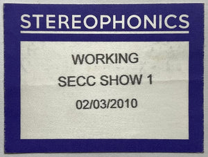 Stereophonics Original Unused Concert Backstage Pass Ticket SECC Glasgow 2nd Mar 2010
