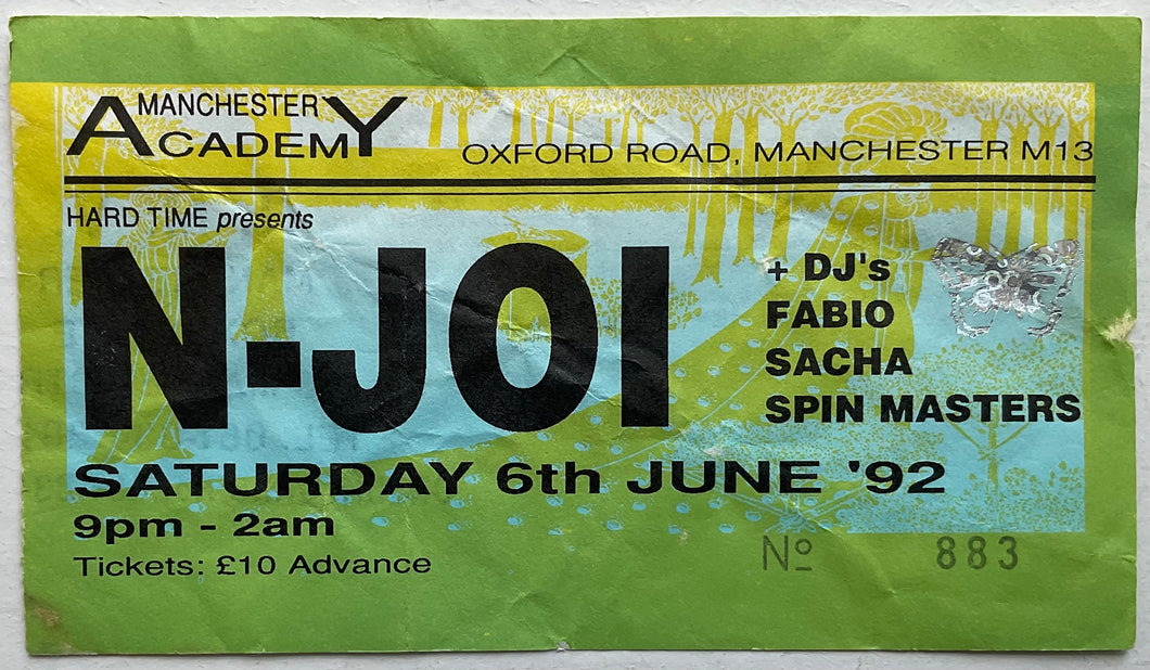 N-Joi Original Used Concert Ticket Manchester Academy 6th Jun 1992