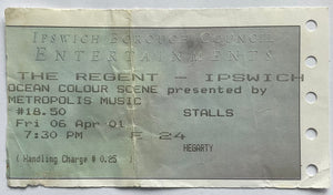 Ocean Colour Scene Original Used Concert Ticket The Regent Ipswich 6th Apr 2001