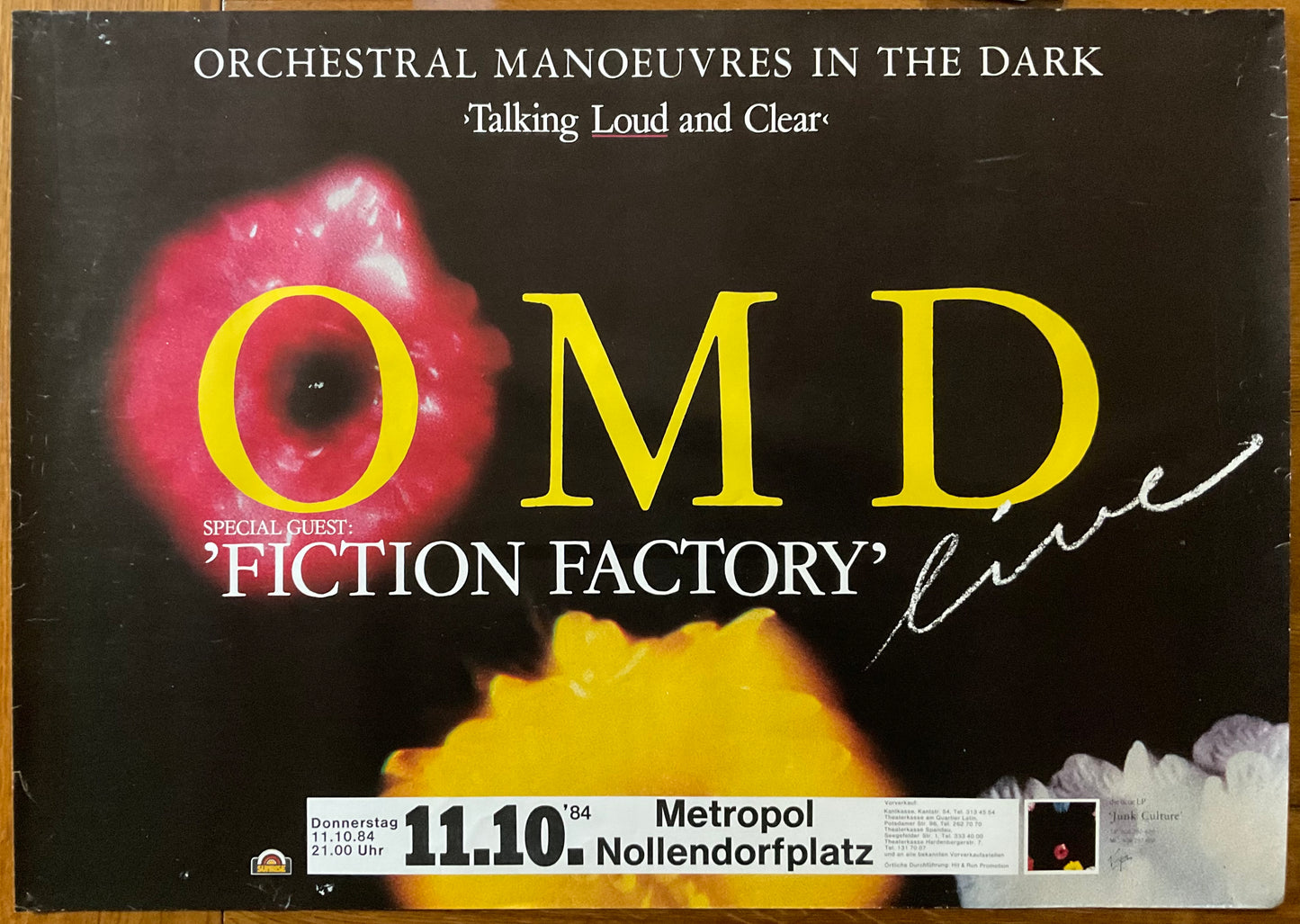 Orchestral Manoeuvres in the Dark OMD Original Concert Tour Gig Poster Metropol Berlin 1984