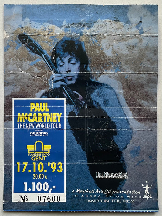 Beatles Paul McCartney Used Concert Ticket Flanders Expo Gent 17th Oct 1993