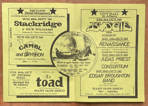 Judas Priest Camel Original Concert Handbill Flyer City Hall St. Albans 18th Oct 1976