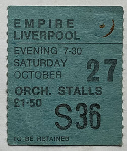 Roxy Music Original Used Concert Ticket Empire Theatre Liverpool 27th Oct 1973