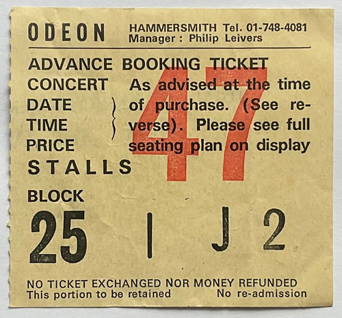 Jam Original Used Concert Ticket Hammersmith Odeon London 18th Nov 1980