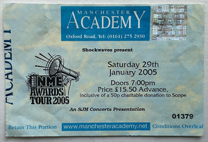 Killers Bloc Party Kaiser Chiefs Original Used Concert Ticket Manchester Academy 29th Jan 2005
