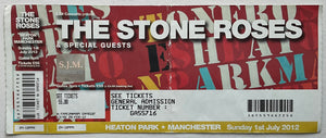 Stone Roses Original Unused Concert Ticket Heaton Park Manchester 1st Jul 2012