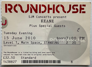 Keane Original Used Concert Ticket Roundhouse London 15th Jun 2010