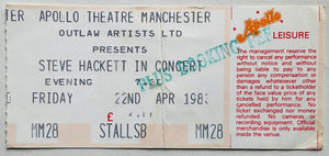 Steve Hackett Original Used Concert Ticket Apollo Theatre Manchester 22nd Apr 1983