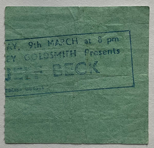 Jeff Beck Original Used Concert Ticket Hammersmith Odeon London 9th Mar 1981
