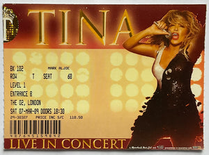 Tina Turner Original Used Concert Ticket O2 Arena London 7th Mar 2009