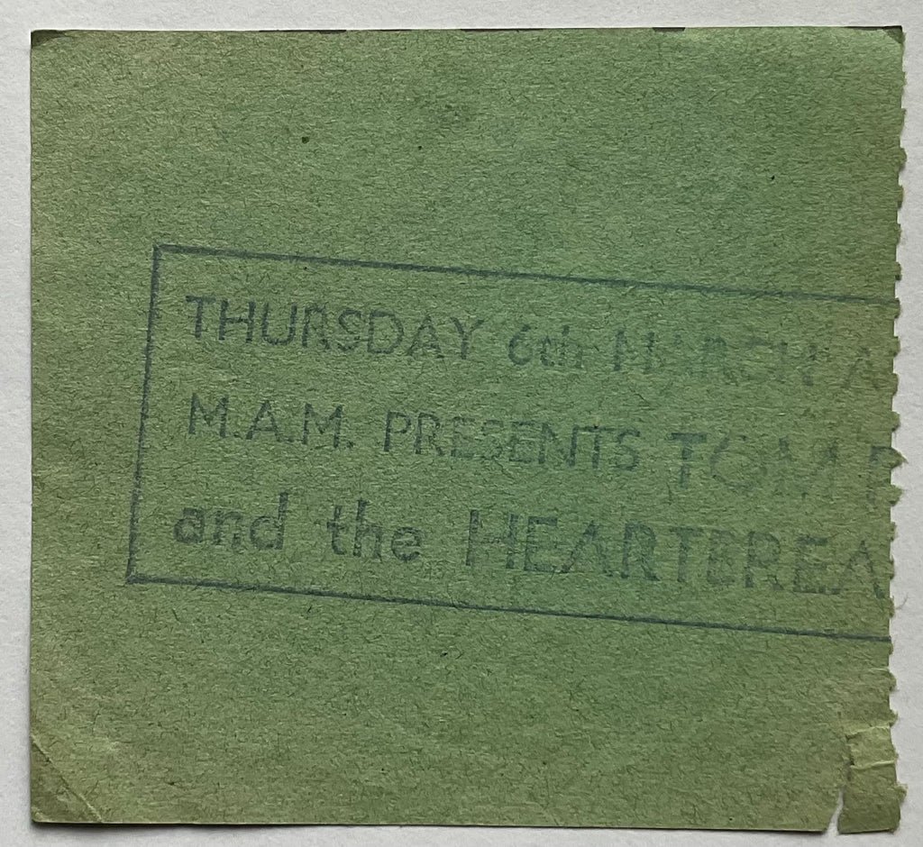 Tom Petty & The Heartbreakers Original Used Concert Ticket Hammersmith Odeon London 6th Mar 1980