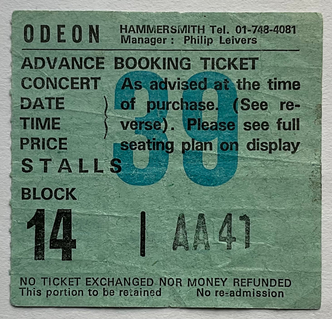 Jeff Beck Original Used Concert Ticket Hammersmith Odeon London 9th Mar 1981