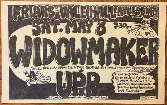 Widowmaker Upp Concert Handbill Flyer Friars Aylesbury 1976