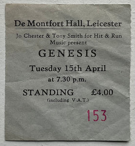 Genesis Original Used Concert Ticket De Montfort Hall Leicester 15th April 1980